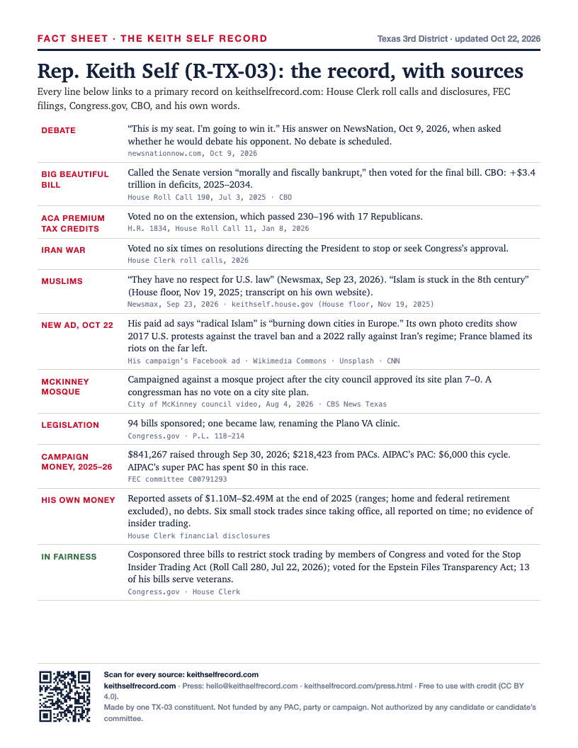 Preview of the one-page fact sheet