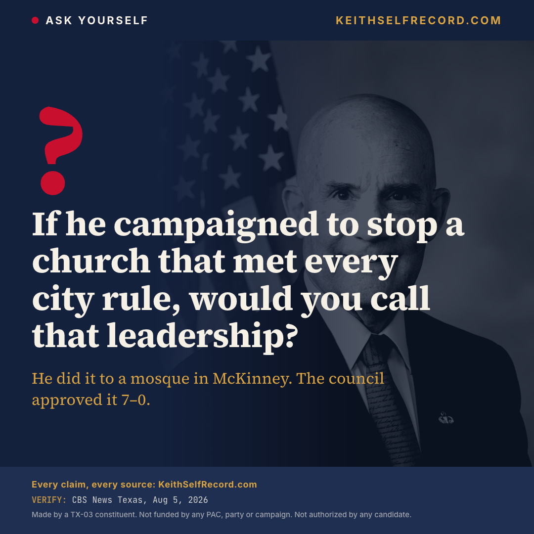 Question card about stopping a church that met every city rule