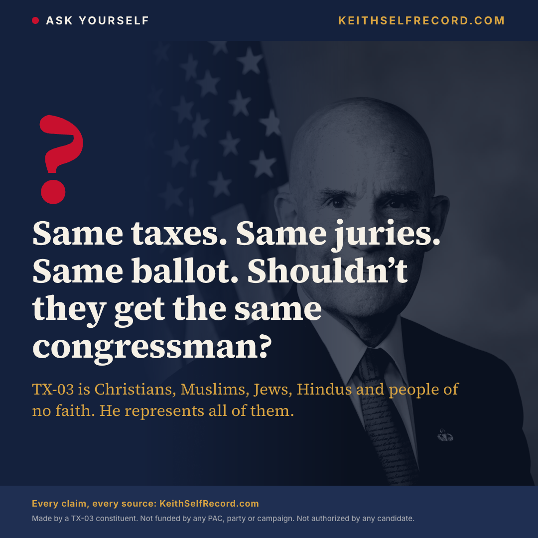 Question card: same taxes, same juries, same ballot
